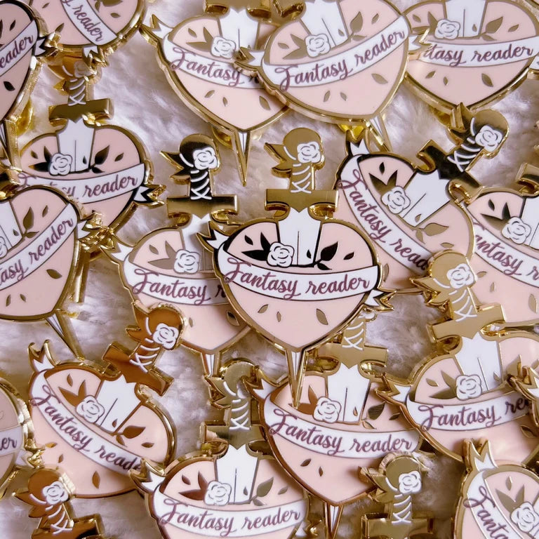 Fantasy reader heart pins