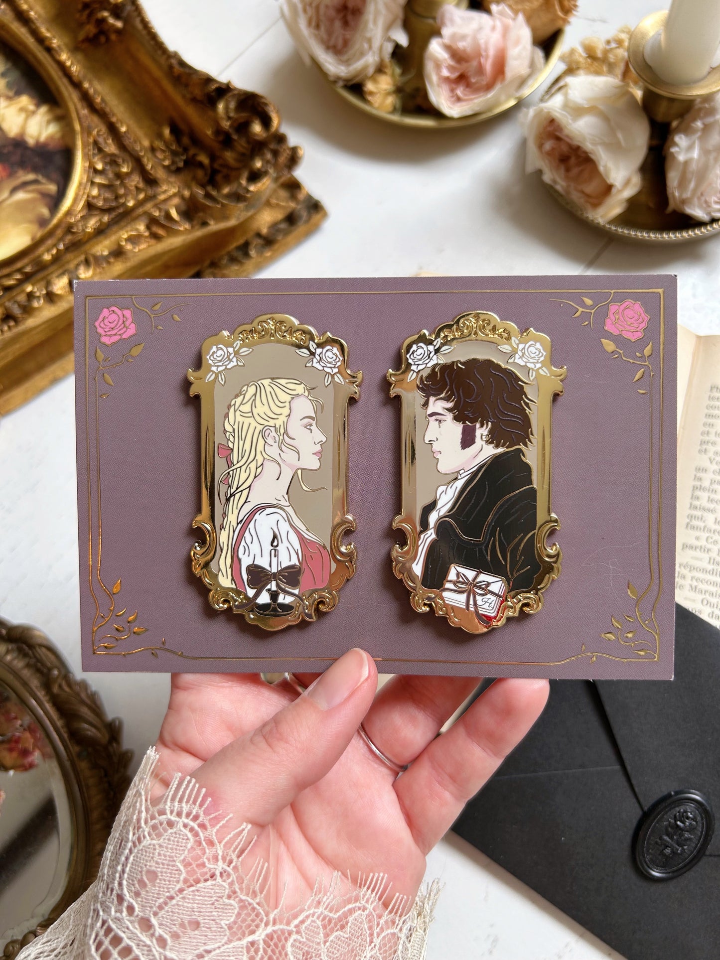 Cathy & Heathcliff pins