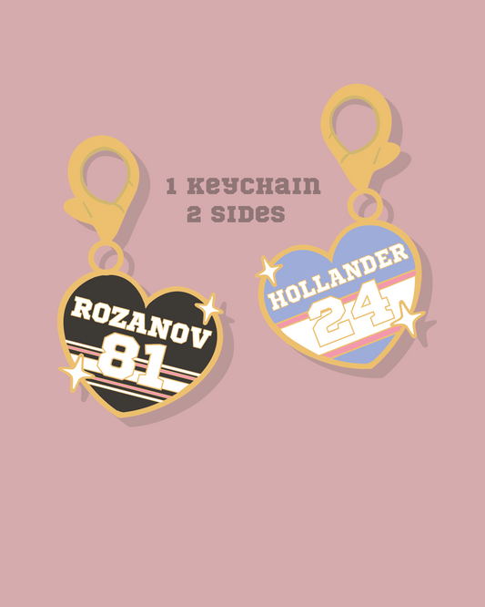 PRE ORDER - Heated Rivalry hearts Keychain
