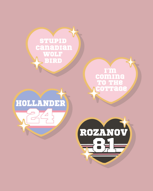 PRE ORDER - Heated Rivalry hearts pins