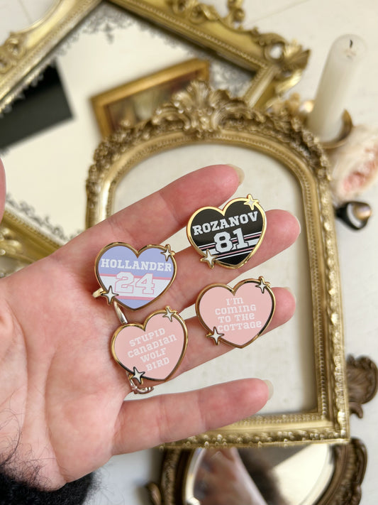 PRE ORDER - Heated Rivalry hearts pins