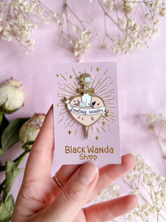 Fantasy reader heart pins