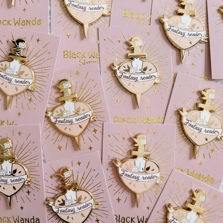 Fantasy reader heart pins
