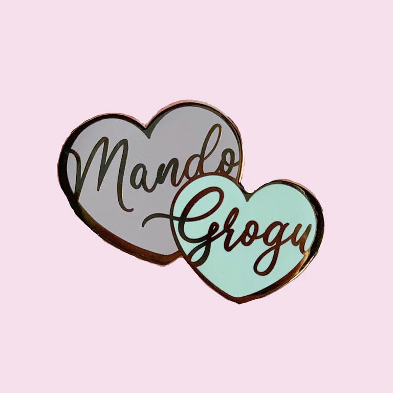 Pins Grogu & Mando hearts